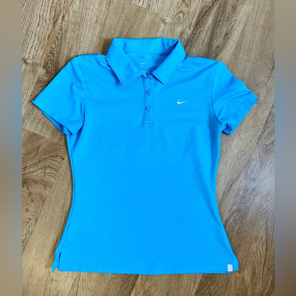 Nike Dri-FIT Women’s M Bright Turquoise Blue Polo